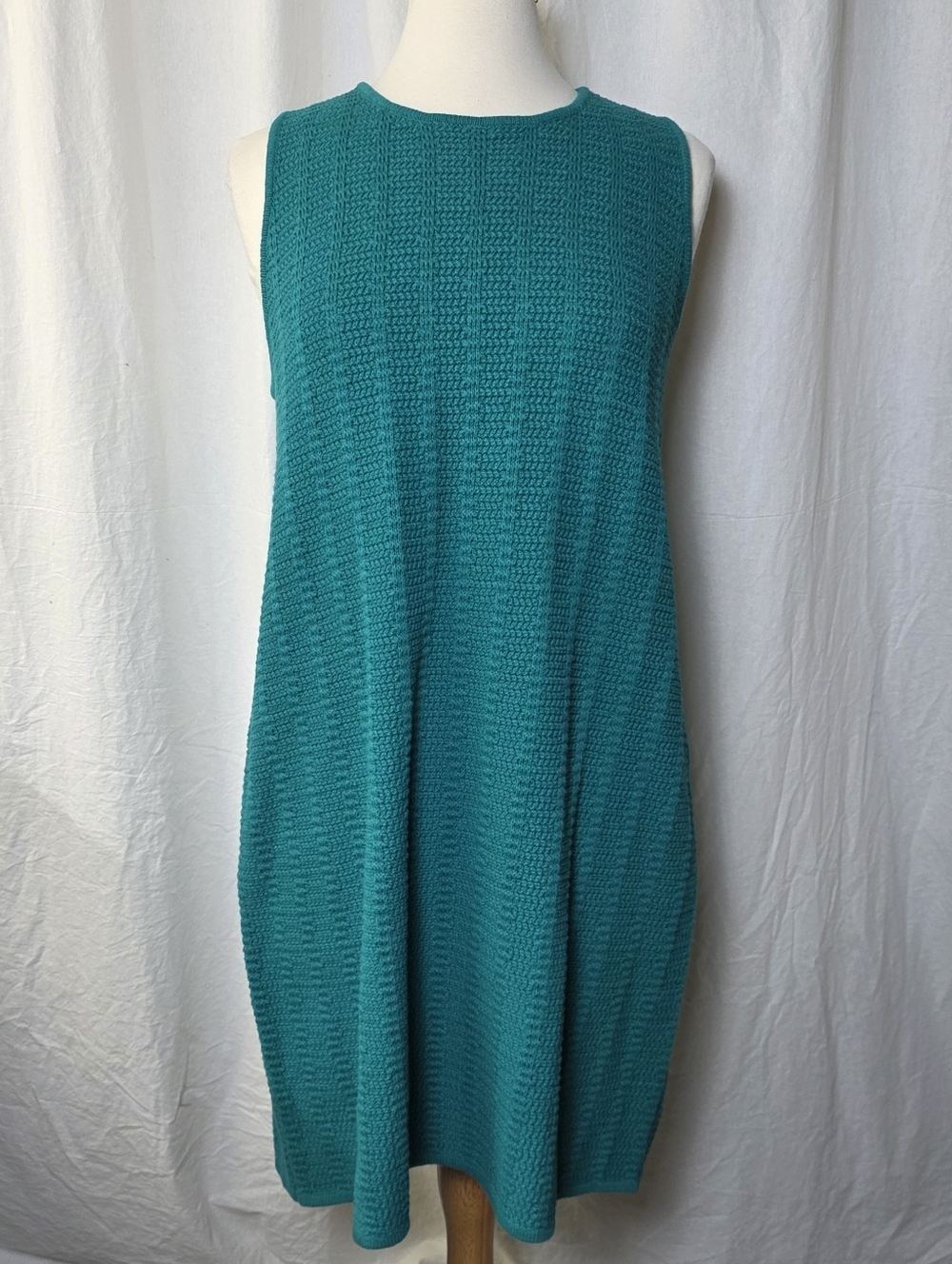 Boden Crochet Tie Back Mini Dress Teal Blue Green Size 16 18 NWT 100% Cotton